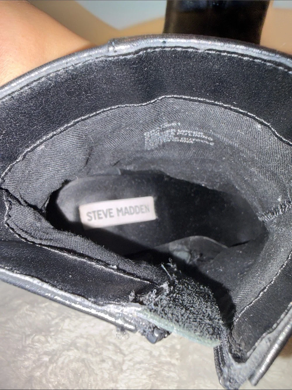 Steve Madden “Grate” Black Leather Platform Chunky Heel Ankle Boots Size 8.5